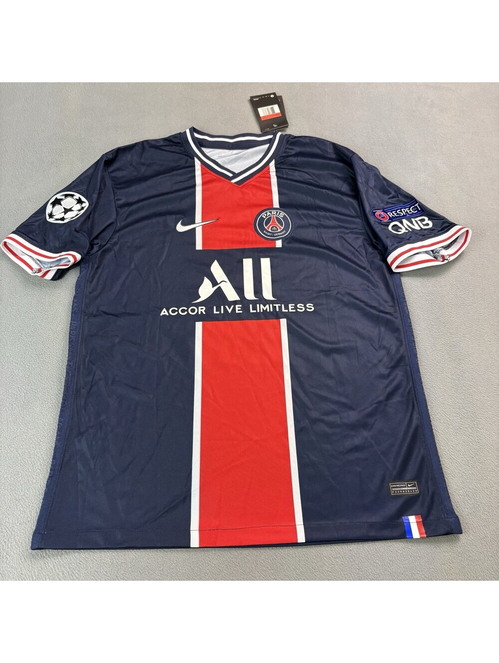 2019-2020 PSG Home Player Version Champions League Final Kylian Mbappe Large NEW